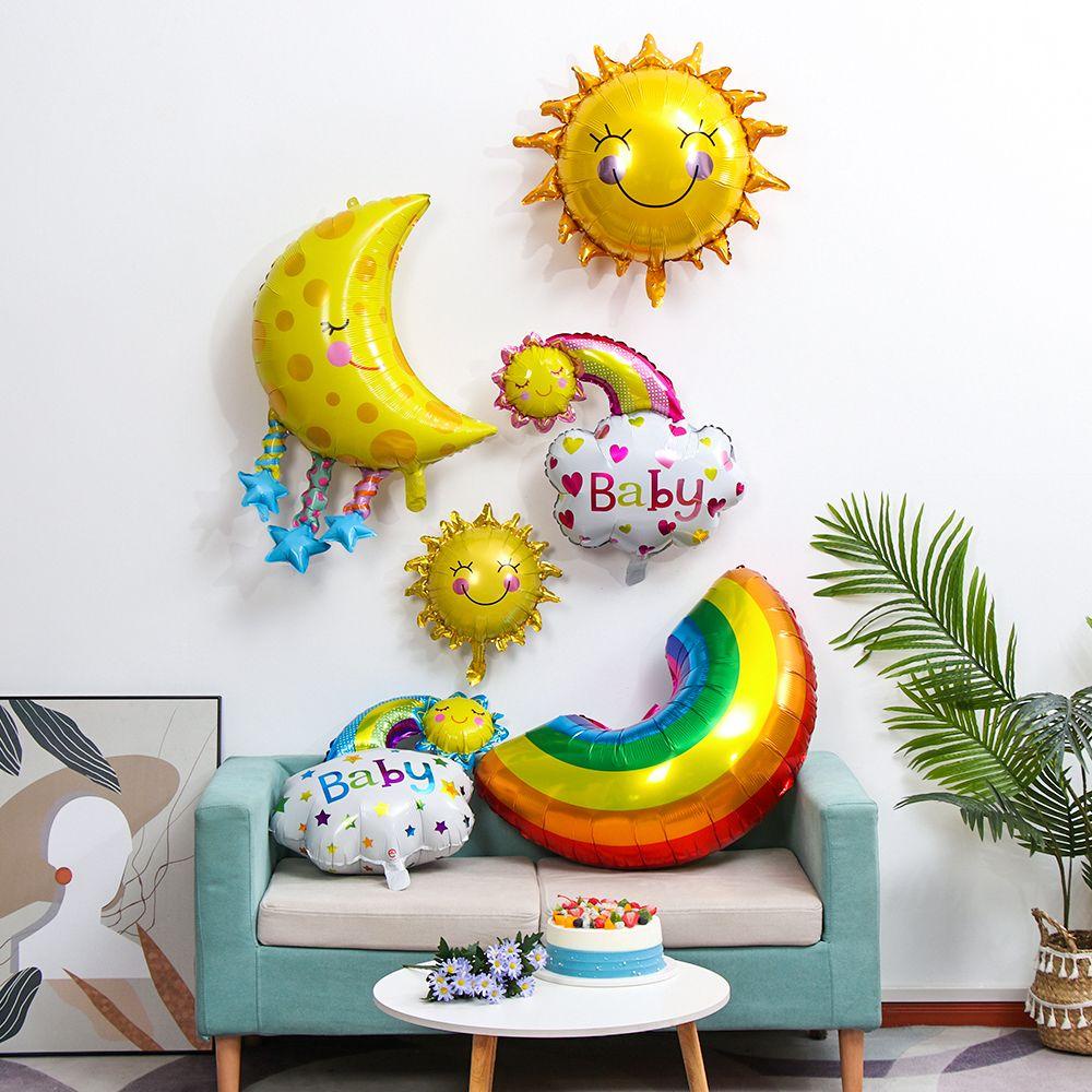 Bong Bóng Họa Tiết Hoạt Hình Hoa Hướng Dương / Mặt Trăng Dùng Làm Quà Tặng Sinh Nhật