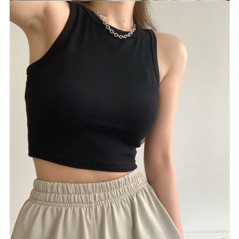 Áo croptop ba lỗ nữ sát nách vải co giãn thoáng mát Xả Kho