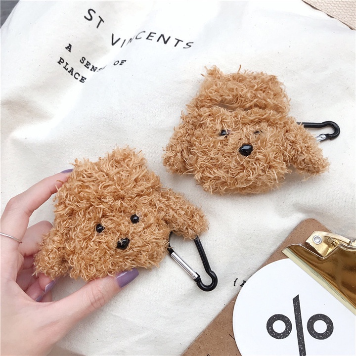Ốp Airpods 1/2/3/Pro Chó Bông Teddy, Case Airpods dễ thương - Mã TSN338