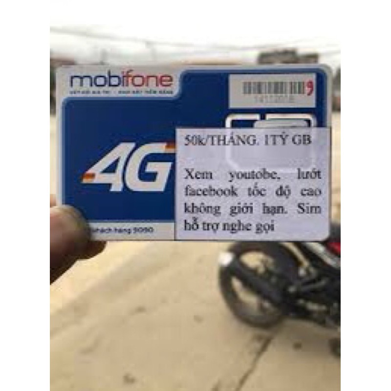 Sim 3g/4g mobifone không giới hạn băng thông 1tỷ G 1 tháng phí duy trì hàng tháng 50k  sim có thẻ nghe gọi được