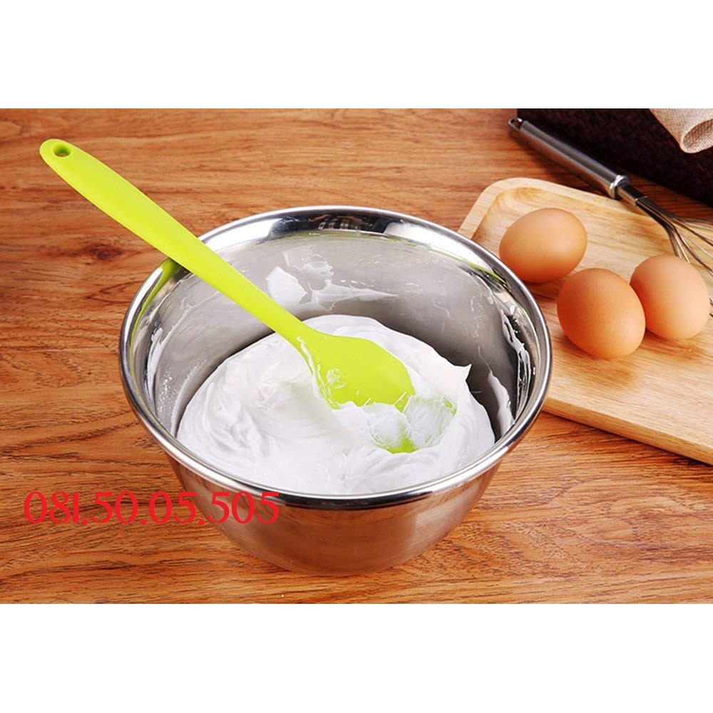 Dụng cụ làm bánh: Cây Spatula breadleaf - Phới dẹt trộn bột, đánh trứng silicon chịu nhiệt 21cm, 28cm