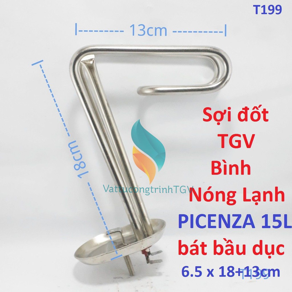 Sợi đốt đa năng cho bình Nóng Lạnh ARISTON, PICENZA loại 15L bát 6.5 x 18+13cm