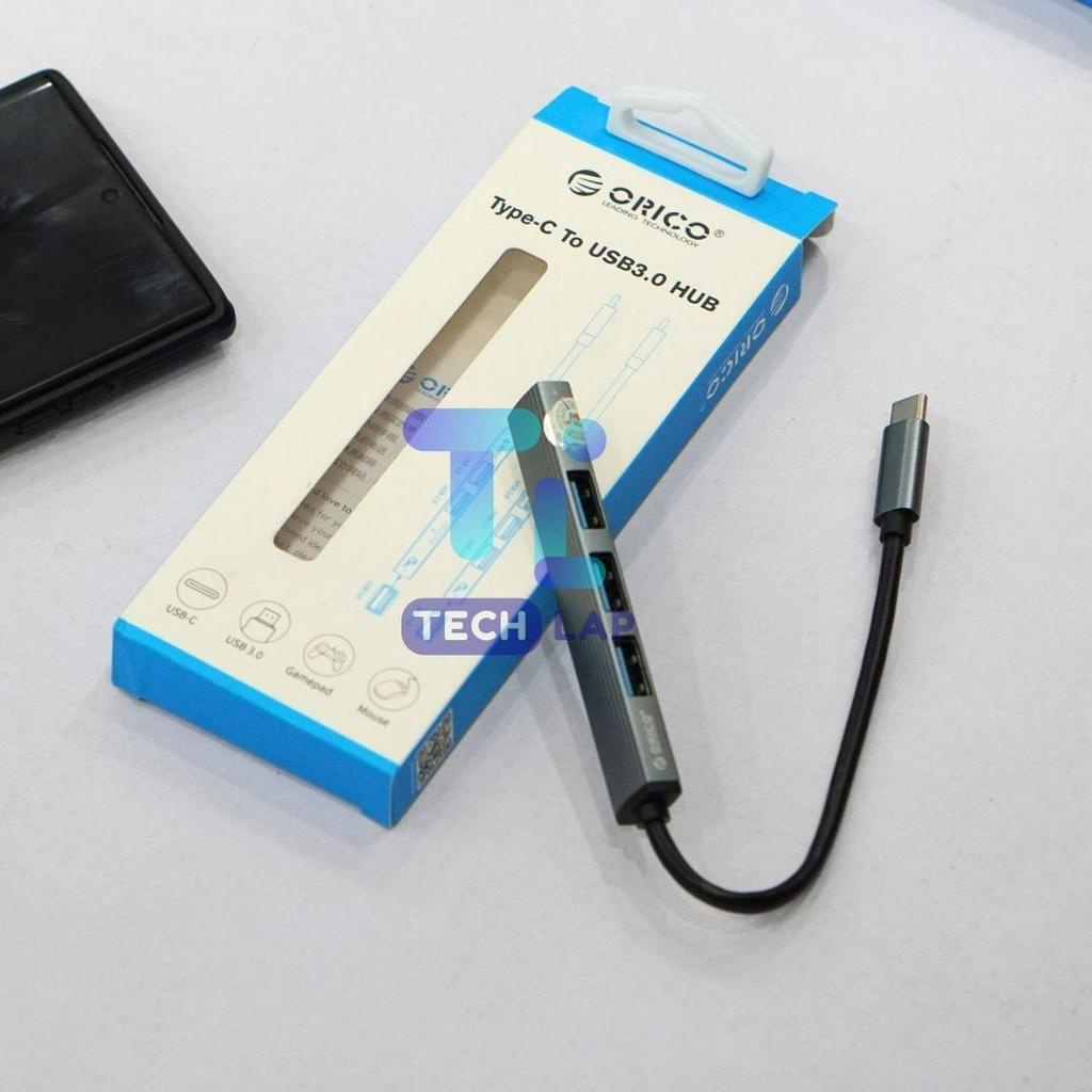 Bộ chuyển đổi, Hub chuyển đổi Type C to USB Orico chia 4 cổng USB 3.0 Tốc độ cao, Vỏ nhôm cho Laptop/PC - BH 6 tháng