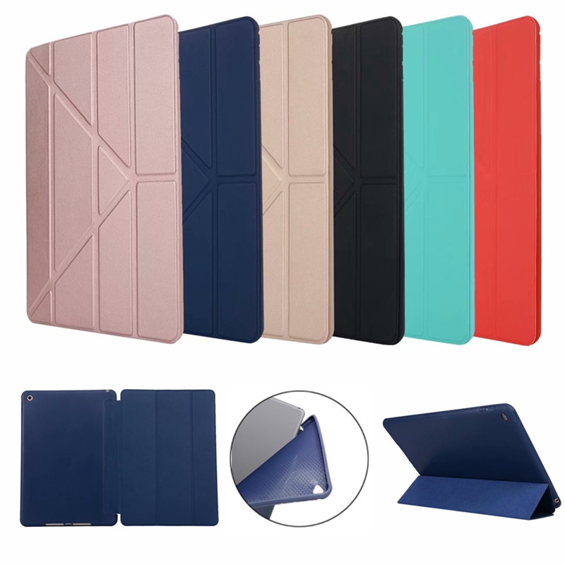 Deformation iPad case 2017 2018 9.7 inch Air mini 1 2 3 4 5 7 8 pro 10.5 10.2 10.9 Soft Silicone Smart Cover Ốp máy tính bảng silicon mềm cho