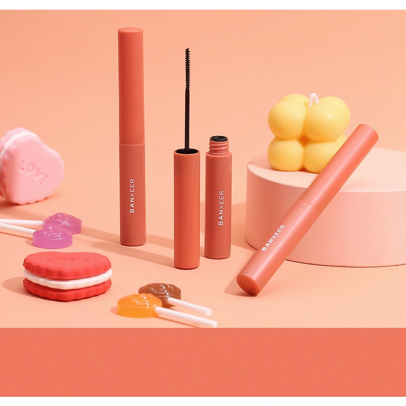 1 Mascara Banxeer/1 Mascara Siêu Mịn Chống Nước Cho Hàng Mi Cong Dày Dài Tự Nhiên