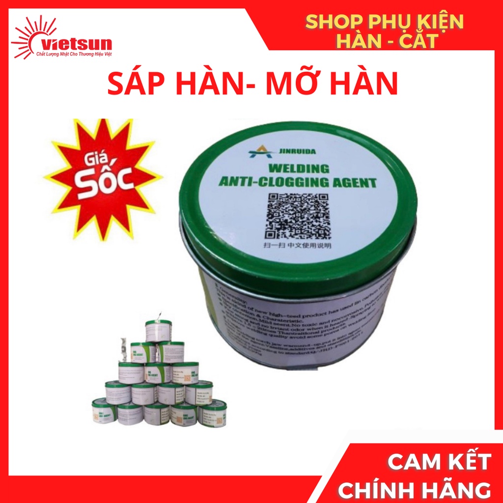 sáp hàn, mỡ hàn dùng cho máy hàn mig, Mỡ Hàn Chống Dính Xỉ Hàn Bảo Vệ Bép Hàn Và Chụp Khí Hàn