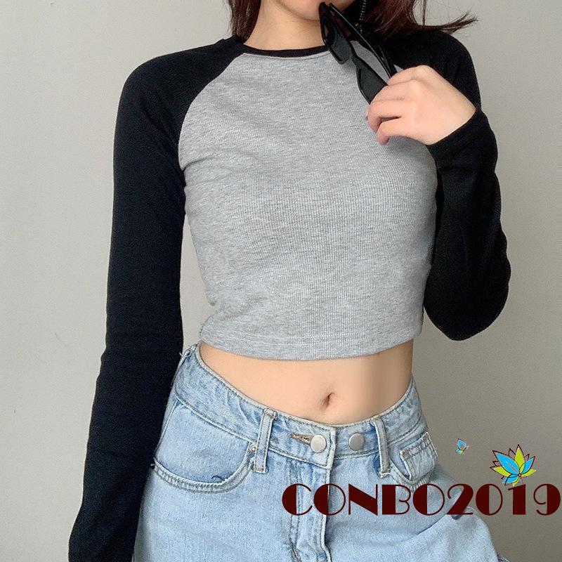 Áo Croptop Tay Dài Thiết Kế Trẻ Trung Hợphong cách Thời Trang