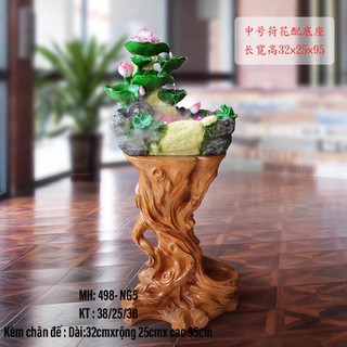 Thác nước phong thủy hoa sen size trung bình