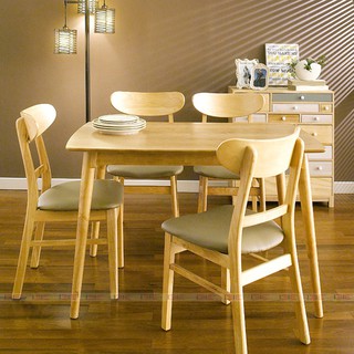 Bộ bàn ghế phòng ăn 4 - 6 - 8 chỗ IBIE Cacao nhiều màu chọn, chất liệu gỗ cao su, chất lượng xuất khẩu