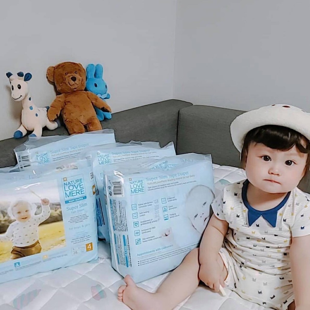 Tã/ Bỉm Hàn Quốc dạng dán Super Slim Nature Love Mere túi S36/ M24/ L22/ XL20