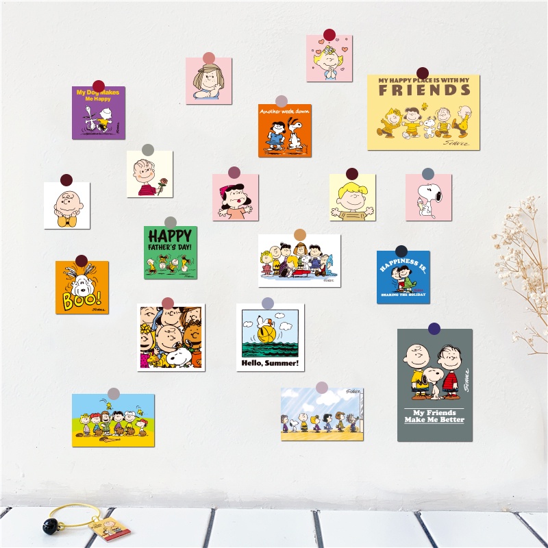 Tấm Poster Dán Tường Trang Trí Phòng Ngủ Hình Snoopy Charlie Thẻ