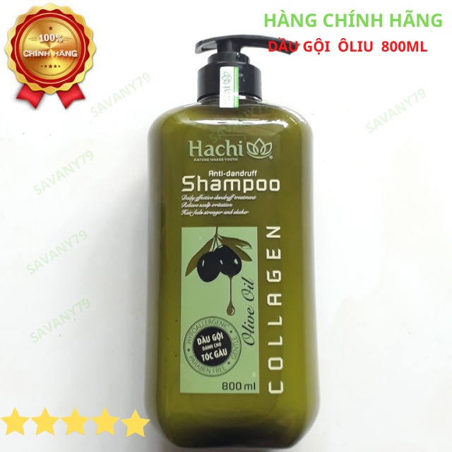 Combo Dầu gội HACHI 800mlchiết xuất từ quả Oliu chuyên dành cho tóc bị gàu