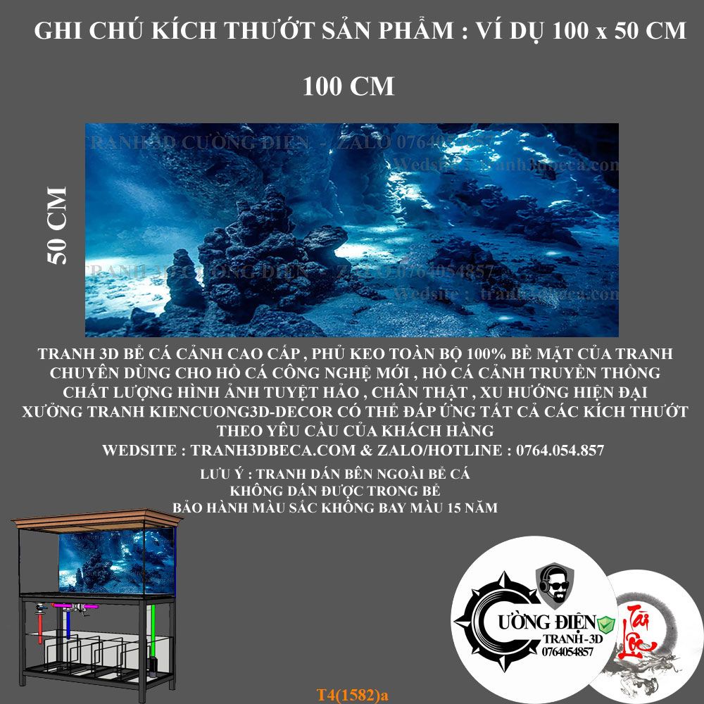 Decal dán bể cá cảnh 3D , siêu nét , chân thực