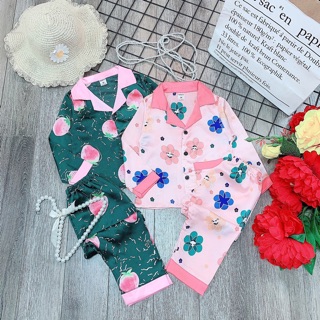 Bộ pijama lụa cao cấp cho bé gái - BPHQ