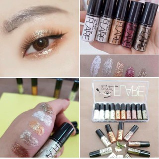 Set nhũ mắt kim tuyến flare 10 cây