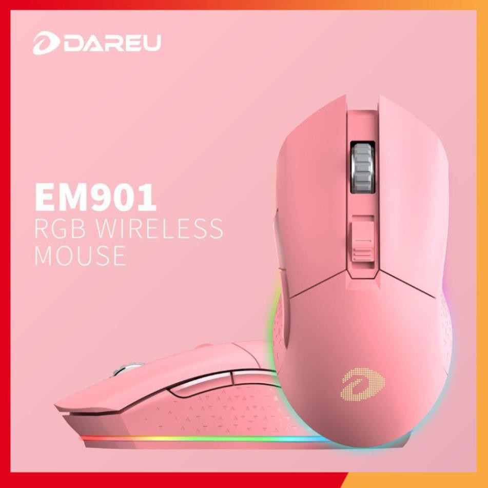 [HàngTốt] Chuột máy tính Gaming DareU EM901 RGB WIRELESS Pink/Black(PB Nâng cấp EM905 Pro)-Bảo hành 24 tháng