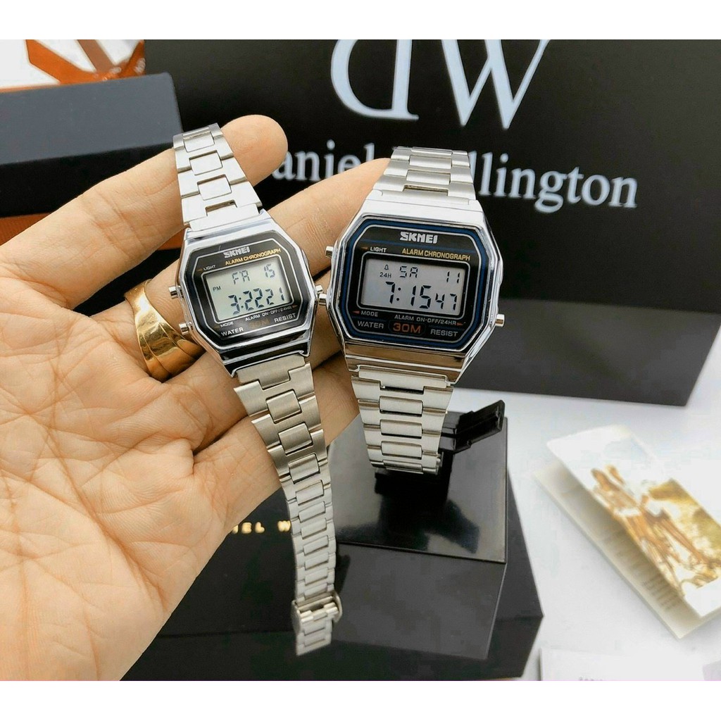 Đồng hồ điện tử nam nữ unisex, đồng hồ đeo tay chính hãng SKMEI mặt chữ nhật, cao cấp, thời trang mới nhất