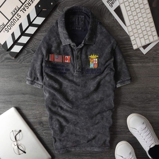 Áo thun polo màu đen xám m17