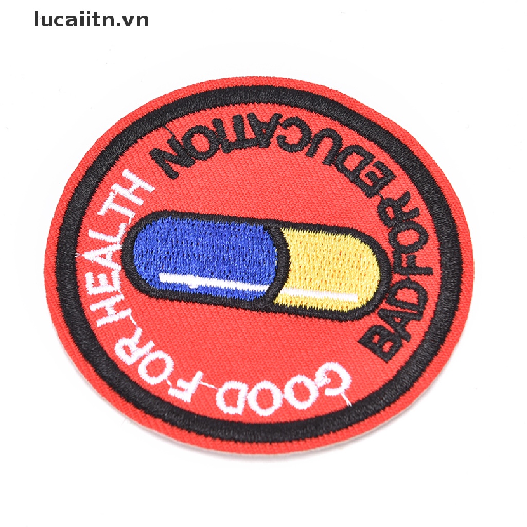 (NEW) japanese akira kaneda good for health, bad for education iron on patch [lucaiitn]