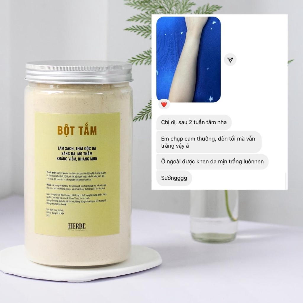BỘT TẮM ĐÔNG Y TRẮNG SÁNG DA LÀM SẠCH BODY handmade 500gram