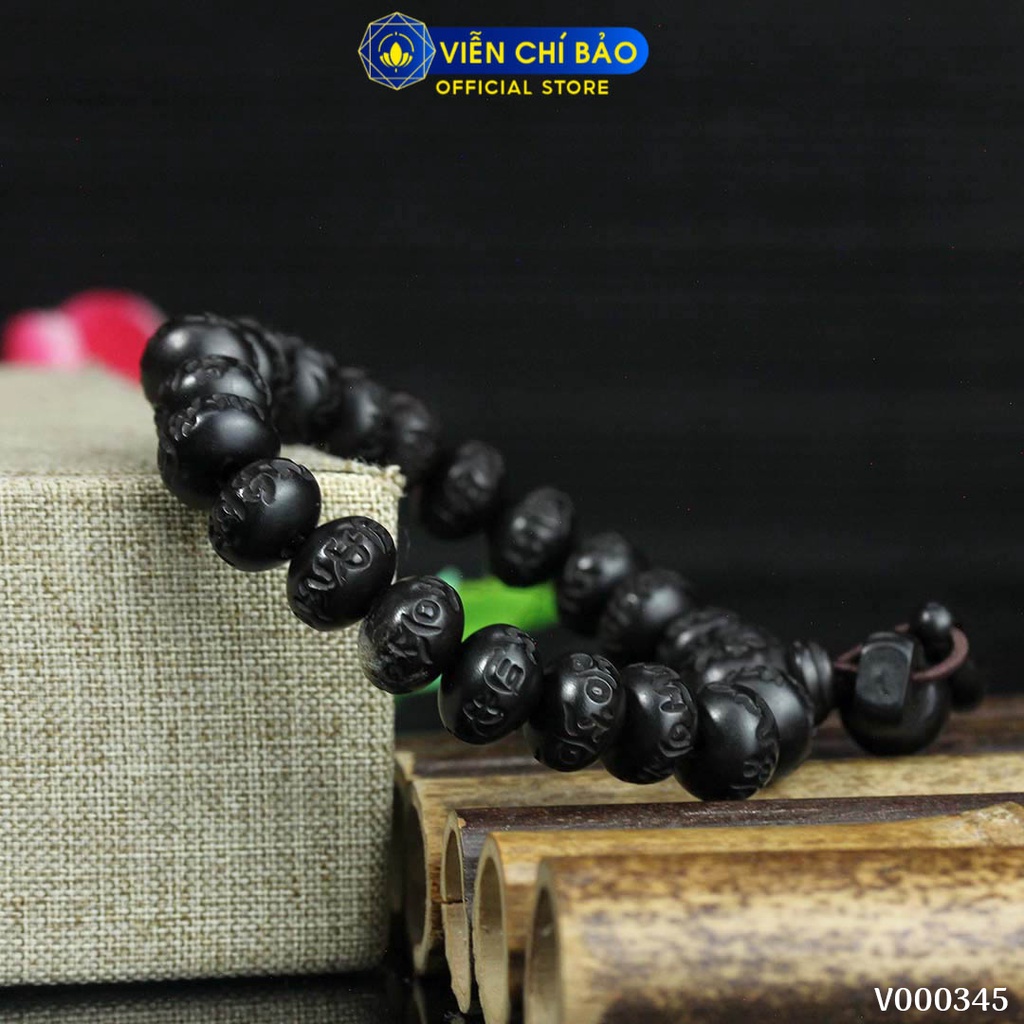 Vòng tay nam nữ Phong thủy Khí Tử Mộc hạt bầu dục thời trang phụ kiện trang sức Viễn Chí Bảo V000345