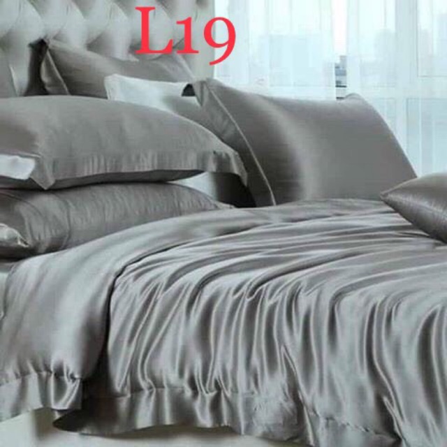 Chăn ga gối phi lụa_L19 (xám ghi)