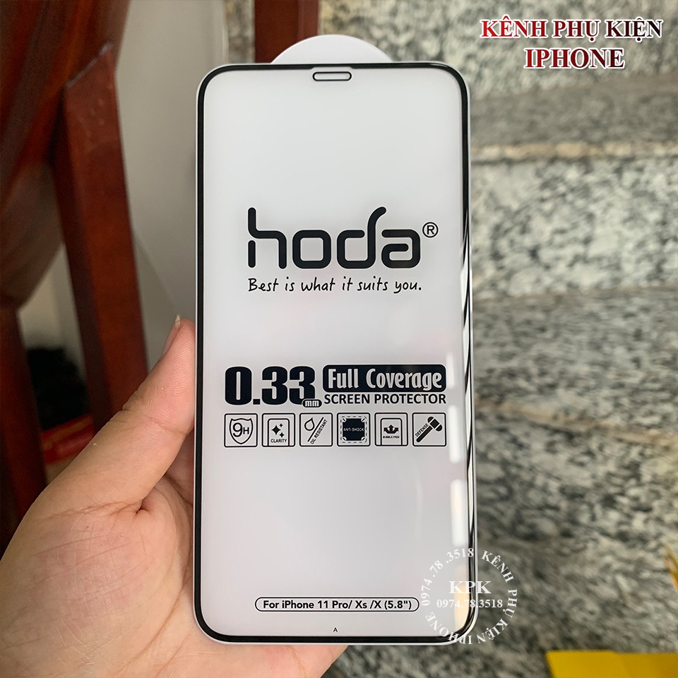 Cường lực cao cấp HODA iPhone 12 pro/ ip 12/ 12 pro max/11 pro max/ xs max/ip 11/11 pro chính hãng