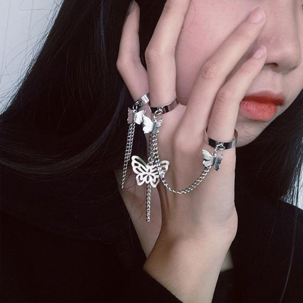 Nhẫn Hình Bướm EUTUS|Vòng Tay Nhiều Lớp Màu Sắc Phong Cách Harajuku Cho Nam Và Nữ