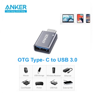 Đầu chuyển otg anker type-c to usb 3.0 5gbps truyền dữ liệu chuyển đổi cắm chuột - mã a8731