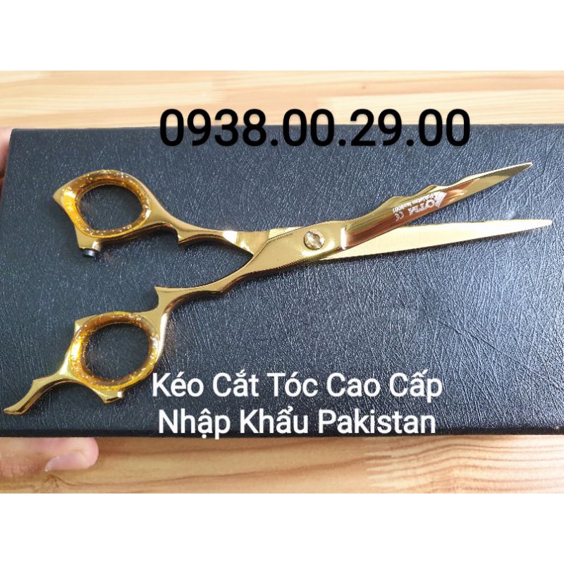 Kéo Cắt Tóc Cao Cấp Pakistan OTM Gold 18k 6inh, Kéo Cắt Tóc Nhập Khẩu Quốc Tế Chuẩn Iso 9001.(Ảnh thật)