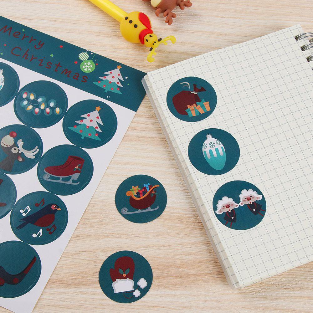 Set 160 Sticker Giấy Kích Thước 3CM Dùng Để Gói Quà Giáng Sinh