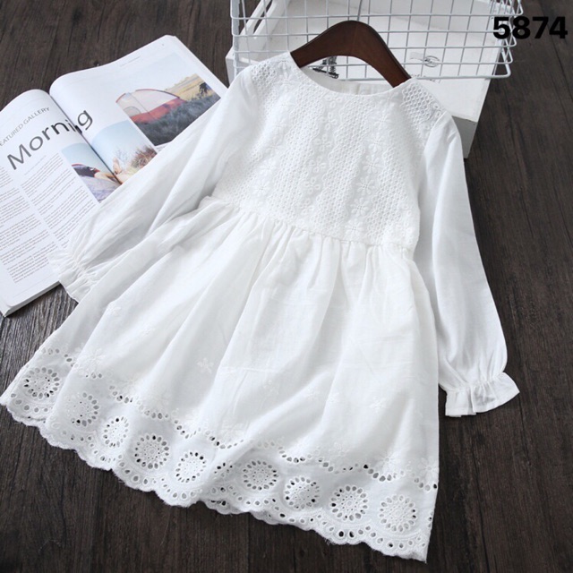 Váy trắng tinh khôi size nhí cho bé 11-25kg