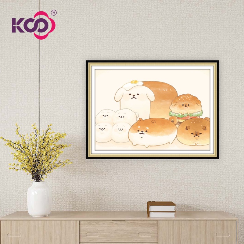Tranh đính đá 5D tự làm hình động vật đáng yêu tiện dụng để trang trí phòng khách Bộ Tranh Đính Đá Họa Tiết Chú Chó