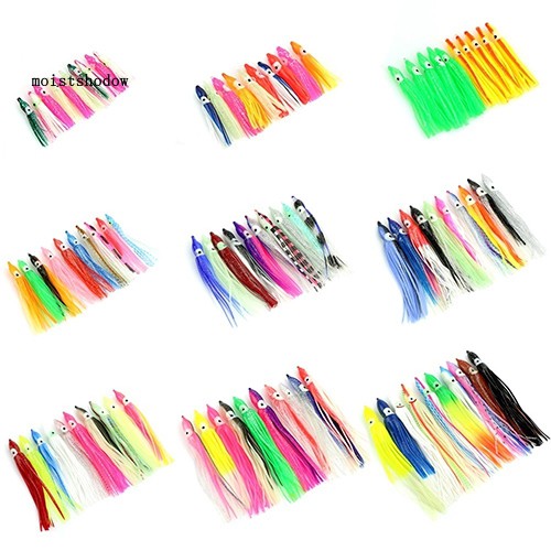 Set 10 Mồi Giả Mềm Câu Cá Hình Bạch Tuộc Dạ Quang