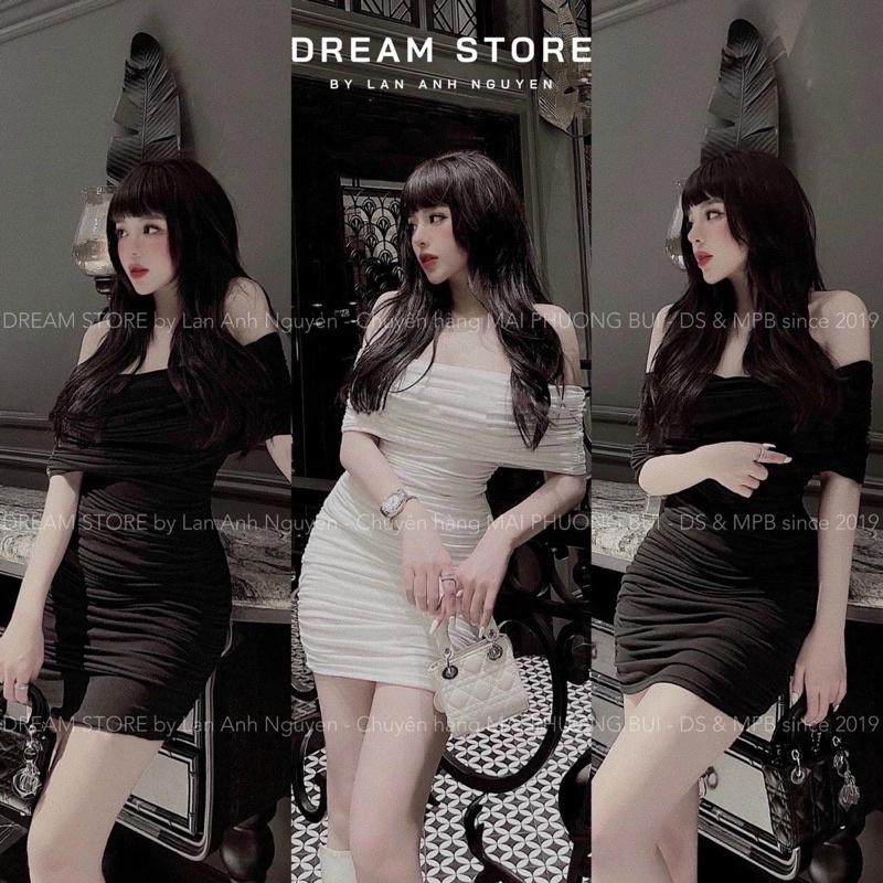 đầm trễ vai nhúng ( thun lụa ) - CarotShop
