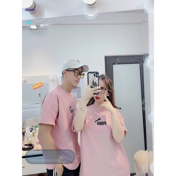 Áo cotton tay lỡ unisex _ áo cotton pu ma tay lỡ dáng rộng