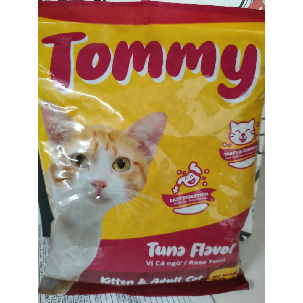 Thức ăn mèo con & mèo lớn vị cá ngừ TOMMY 500gam.