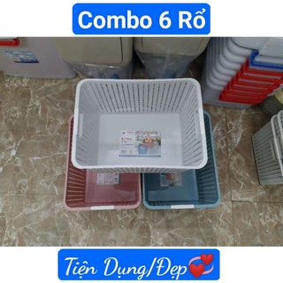 Combo 6 Rổ Đan Nhựa Việt Nhật Các Cỡ