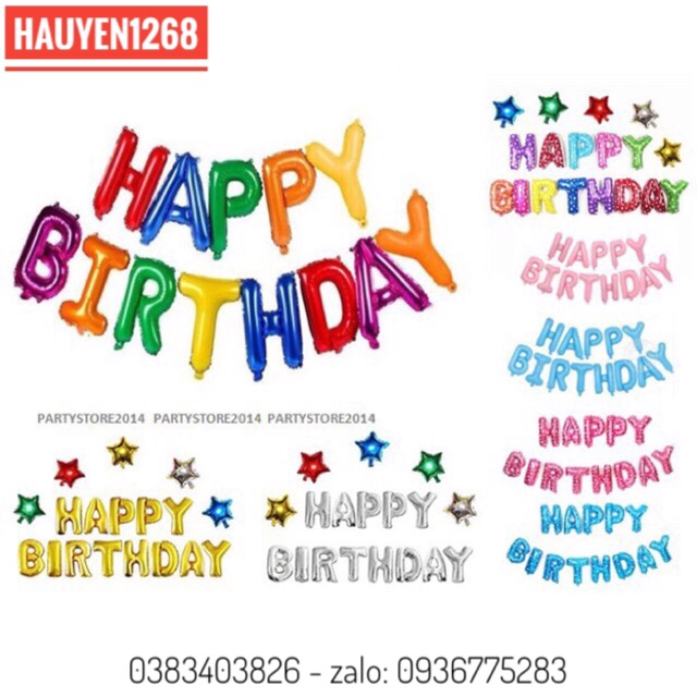 Bộ bóng chữ Happy birthday