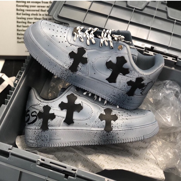 Giày Air Force 1 x ChromeHearts " Crow "