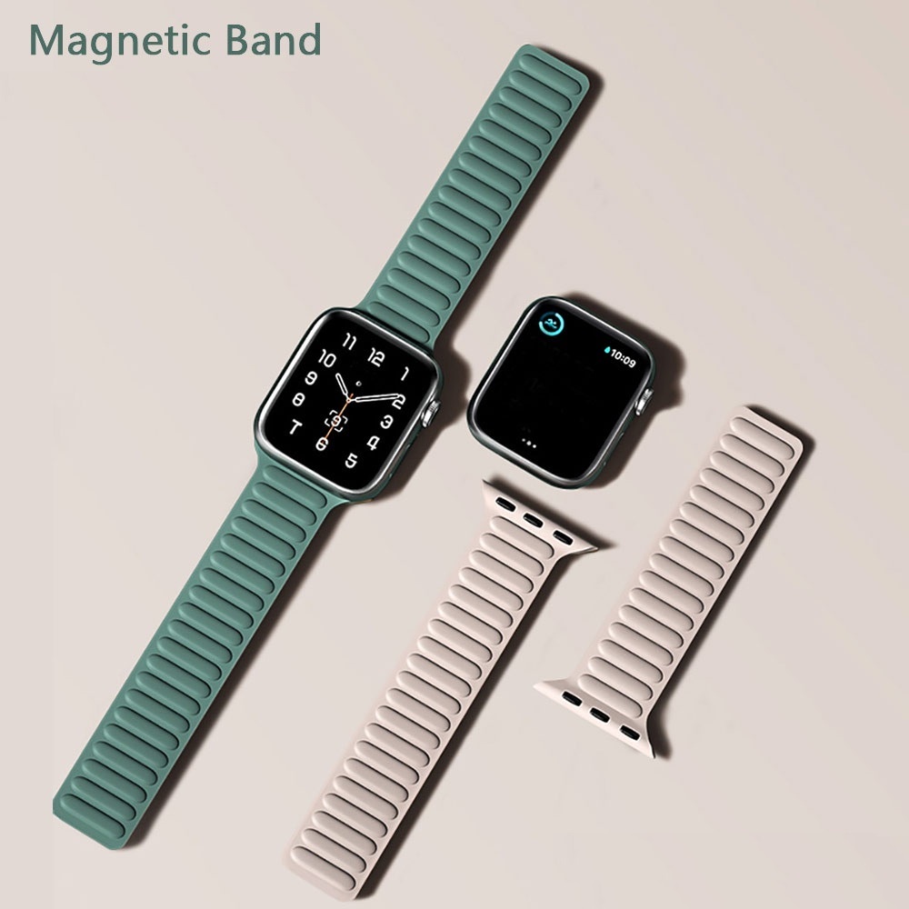 Dây Đeo Bằng Da Có Nam Châm Cho Đồng Hồ Thông Minh Apple Watch 41 / 40 / 38mm 49 / 45 / 44 / 42mm Series 8 / 7 / SE / 6 / 5 / 4 / 3 / 2 / 1