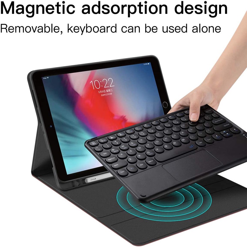 Tháo Rời Được Cảm Ứng Bàn phím Bluetooth Ốp Máy Cho Samsung Galaxy Tab S6 Lite A7 S7 S7 Plus S7 FE S8 S8 Plus A8