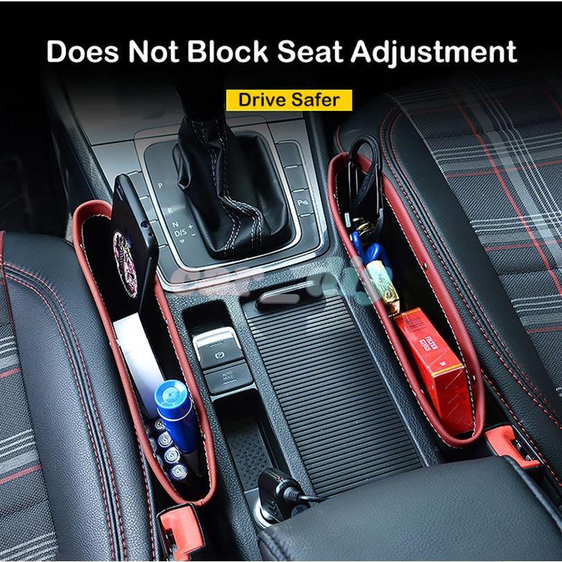 Túi Da PU Đựng Đồ Đa Năng Gắn Khe Hở Ghế Ngồi Xe Hơi