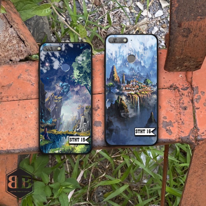 Ốp lưng kính cường lực Huawei Y6 Prime 2018 hình sơn thủy hữu tình