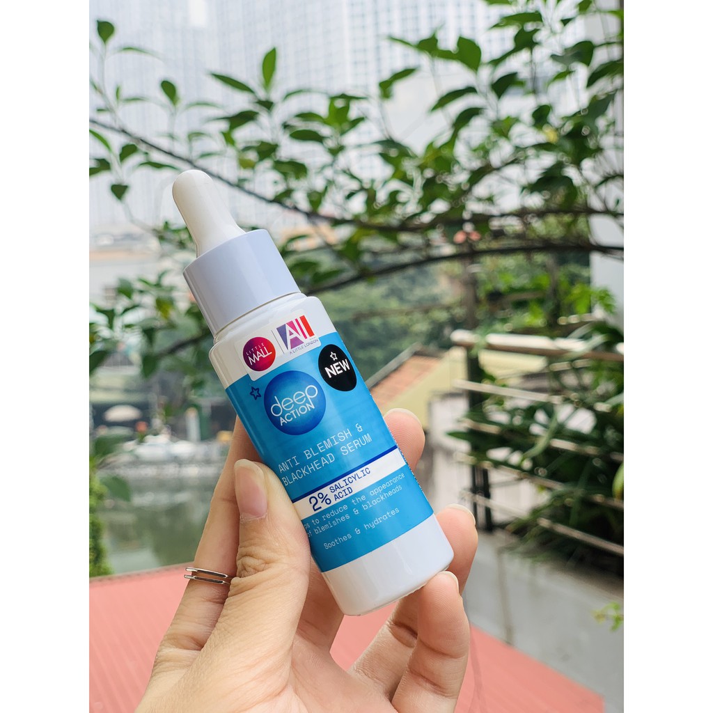 [TOP 1 SHOPEE] Tinh chất 2% BHA giảm mụn đầu đen Superdrug Deep Action Anti Blemish &amp; Blackhead Serum 30ml (Bill Anh)