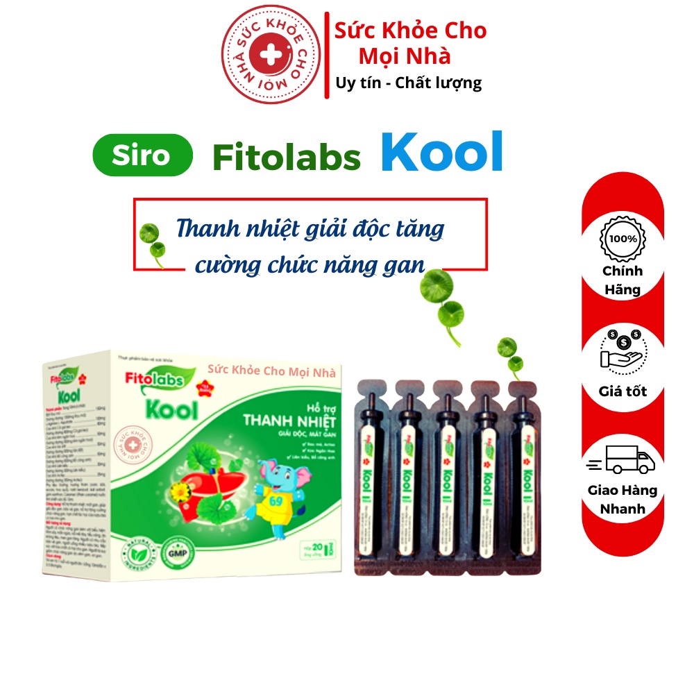 Fitolabs Kool thanh nhiệt giải độc tăng cường chức năng mát gan cho bé.Hộp 20 ống suckhoechomoinha