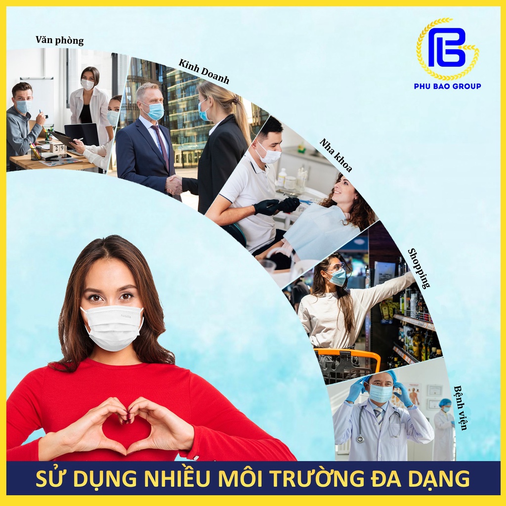 Khẩu trang y tế CiAO 2 lớp màu Xanh đa năng chống thấm nước (40 Cái/Hộp)