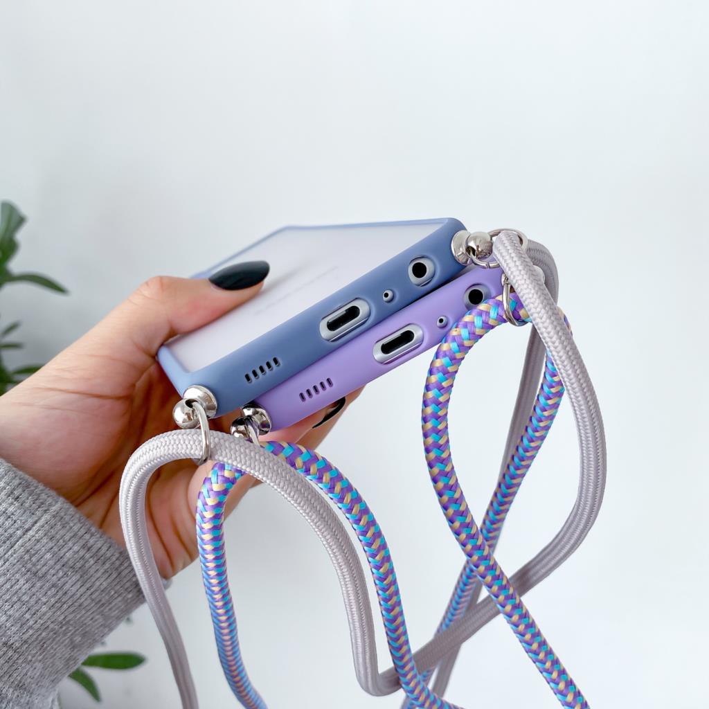 Ốp Điện Thoại Silicon Mềm Nhám Trong Suốt Có Dây Đeo Chéo Cho Samsung M53 M23 M52 A23 A73 4G 5G Galaxy S22 Ultra S22plus