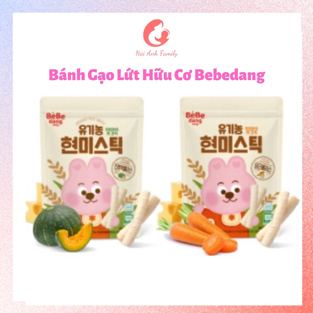 Bánh Ăn Dặm, Bánh Gạo Lứt Hữu Cơ Bebedang 30Gr Từ 6 Tháng Tuổi [03.2024]