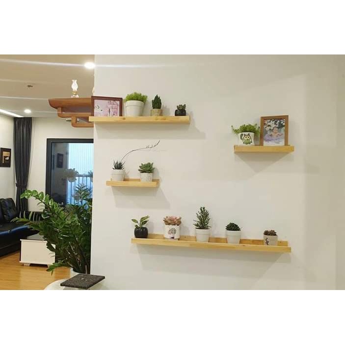 Kệ chữ U treo tường decor gỗ tự nhiên